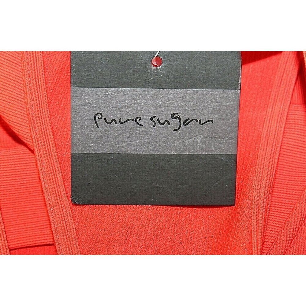 Pure Sugar $68 Sz L Orange Textured Open Back Polyester Spandex Dress - Picture 7 of 7